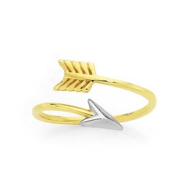 9ct+Gold+Two+Tone+Arrow+Ring