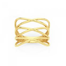 9ct-Gold-Triple-Cross-Over-Ring on sale