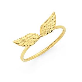 9ct-Gold-Angel-Wings-Ring on sale