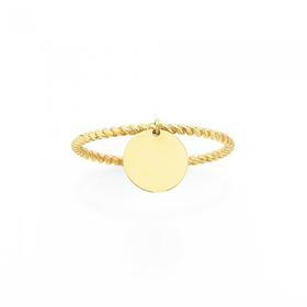 9ct-Gold-Twist-Stacker-Ring-with-Charm on sale