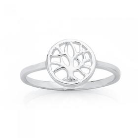 Silver-Round-Tree-Of-Life-Ring on sale