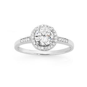 Silver+Small+Round+Cubic+Zirconia+Cluster+Ring