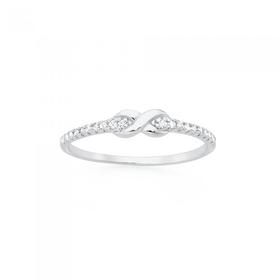 Sterling-Silver-Cubic-Zirconia-Infinity-Stacker-Ring on sale