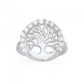 Silver+CZ+Tree+of+Life+Ring