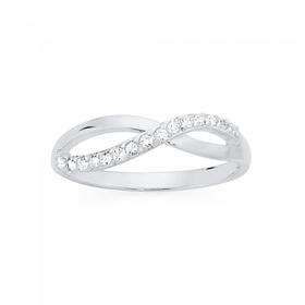 Silver-Fine-CZ-Figure-8-Ring on sale