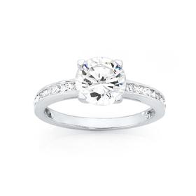 Silver-CZ-Solitaire-Dress-Ring on sale