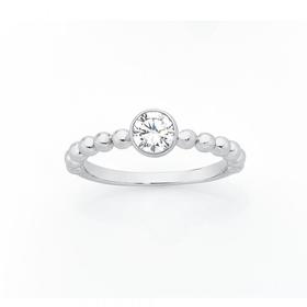 Silver+CZ+Round+Bezel+Set+Friendship+Ring