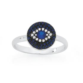 Silver+Blue+%26amp%3B+White+CZ+Evil+Eye+Dress+Ring