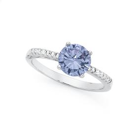 Silver-Lavender-CZ-Dress-Ring on sale