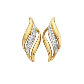 9ct+Gold+Diamond+Studs