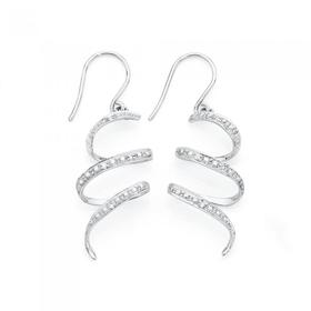 9ct-White-Gold-Diamond-Spiral-Drop-Earrings on sale