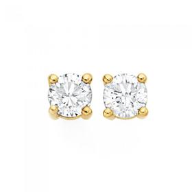 9ct-Gold-Diamond-Round-Brilliant-Claw-Set-Studs on sale