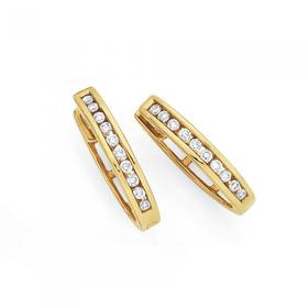 9ct-Gold-Diamond-Huggie-Earrings on sale