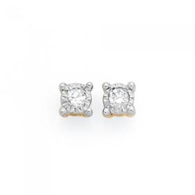 9ct-Gold-Diamond-Stud-Earrings on sale