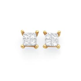 9ct-Gold-Diamond-Studs on sale