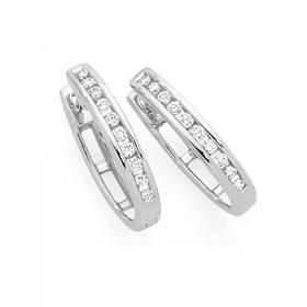 9ct-White-Gold-Diamond-Hoop-Earrings on sale