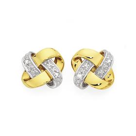 9ct+Gold+Diamond+Stud+Earrings