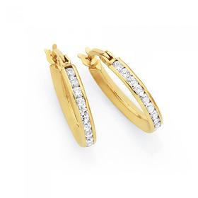 9ct-Gold-CZ-Hoops on sale