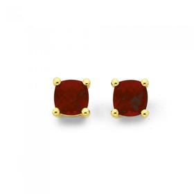 9ct-Gold-Created-Ruby-Stud-Earrings on sale