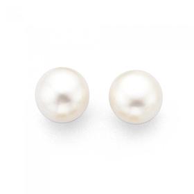 9ct-Gold-6mm-Cultured-Freshwater-Pearl-Stud-Earrings on sale