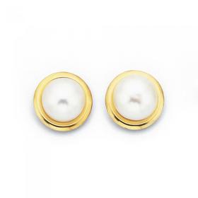 9ct+Gold+Freshwater+Pearl+Studs