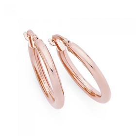 9ct-Rose-Gold-15mm-Polished-Hoop-Earrings on sale