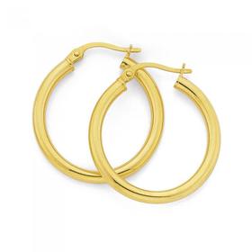 9ct-Gold-20mm-Polished-Hoop-Earrings on sale