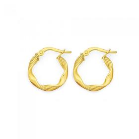 9ct-Gold-10mm-Twist-Hoop-Earrings on sale