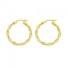 9ct-Gold-20mm-Twist-Hoop-Earrings on sale