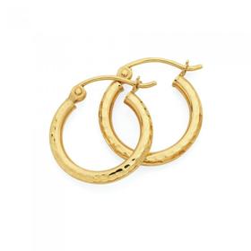 9ct-Gold-12mm-Hoop-Earrings on sale