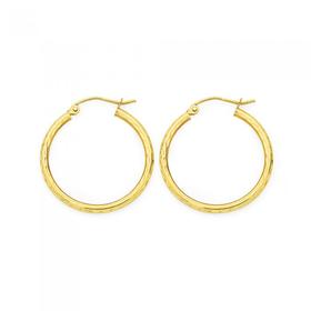 9ct-Gold-15mm-Hoop-Earrings on sale