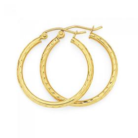 9ct-Gold-20mm-Hoop-Earrings on sale