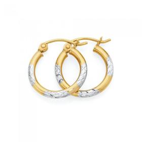 9ct-Gold-Two-Tone-10mm-Hoop-Earrings on sale