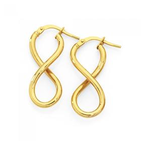 9ct-Gold-Infinity-Twist-Hoop-Earrings on sale