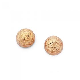 9ct+Rose+Gold+6mm+Dome+Stud+Earrings