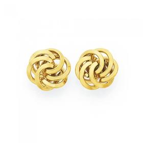 9ct-Gold-Swirl-Knot-Stud-Earrings on sale