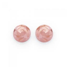9ct+Rose+Gold+4mm+Dome+Stud+Earrings