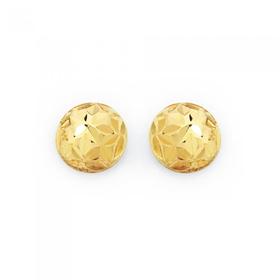 9ct+Gold+4mm+Dome+Stud+Earrings