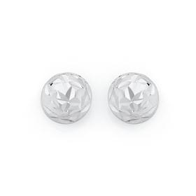 9ct-White-Gold-4mm-Dome-Stud-Earrings on sale