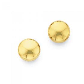 9ct-Gold-6mm-Flat-Ball-Stud-Earrings on sale