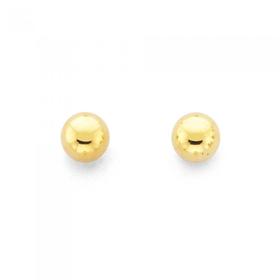 9ct+Gold+3mm+Polished+Ball+Stud+Earrings