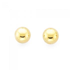 9ct+Gold+4mm+Polished+Ball+Stud+Earrings