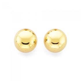 9ct+Gold+8mm+Polished+Ball+Stud+Earrings