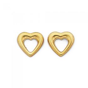 9ct-Gold-Heart-Stud-Earrings on sale