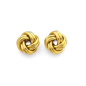 9ct-Gold-9mm-Love-Knot-Stud-Earrings on sale