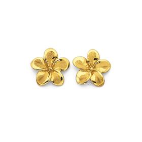 9ct+Gold+Flower+Stud+Earrings