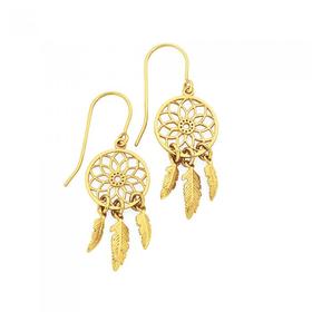 9ct-Gold-Dream-Catcher-Drop-Earrings on sale