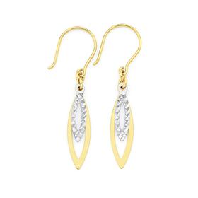 9ct-Gold-Two-Tone-Eyelet-Drop-Earrings on sale