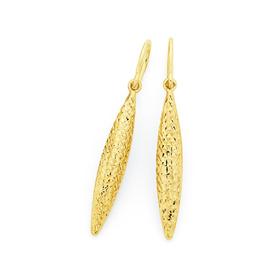 9ct+Gold+Long+Drop+Earrings