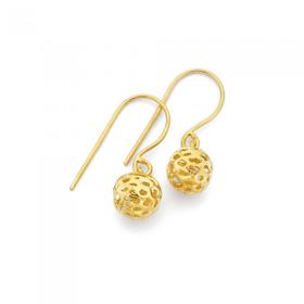 9ct-Gold-6mm-Ball-Drop-Earrings on sale